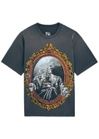 Warren Lotas Mirror Printed Cotton T-shirt Black