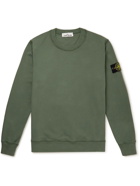 Stone Island - Logo-Appliquéd Cotton-Jersey Sweatshirt - Green