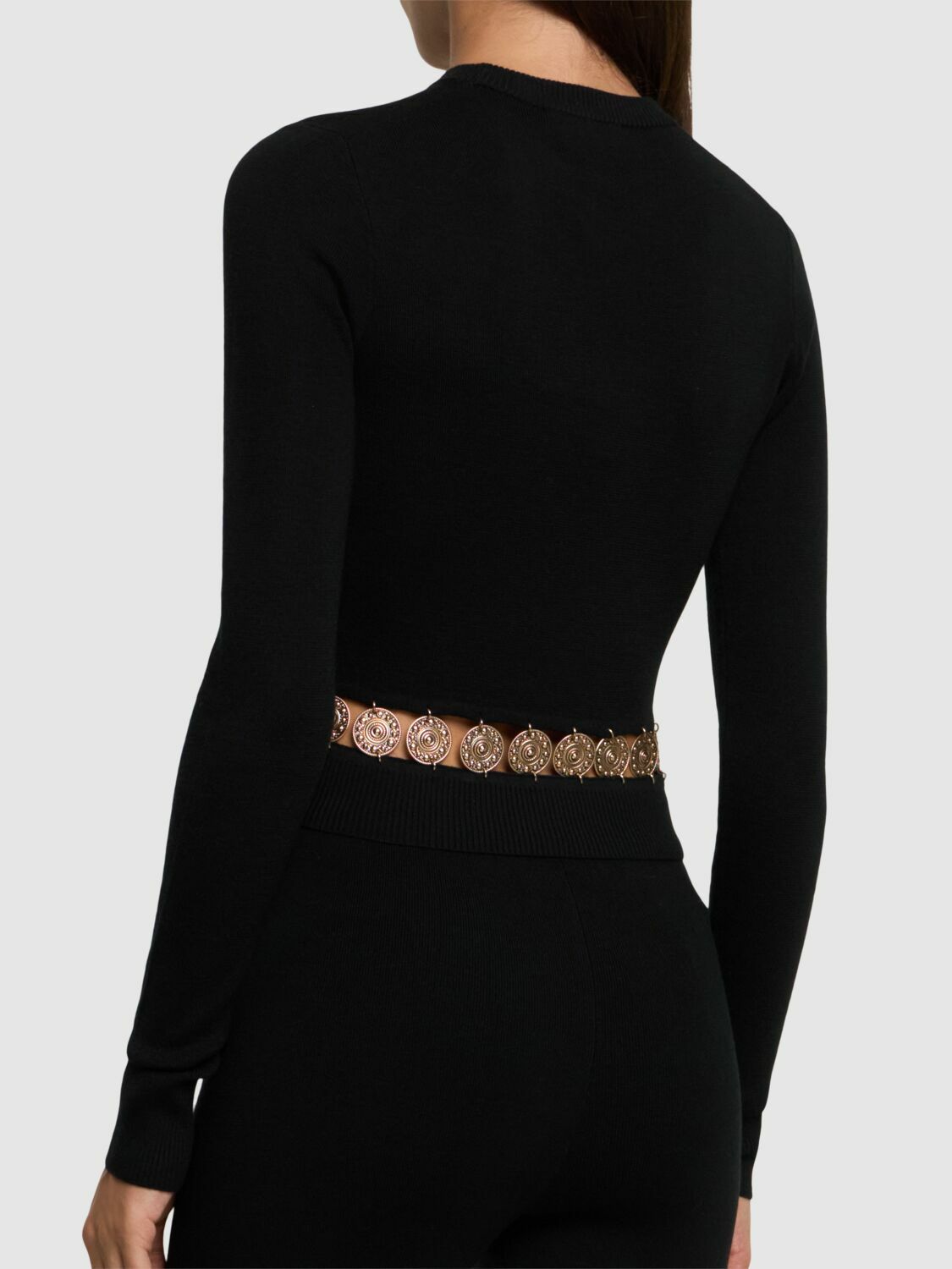 RABANNE Embellished Wool & Silk Sweater
