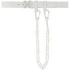 Off-White White Leather Chain Belt