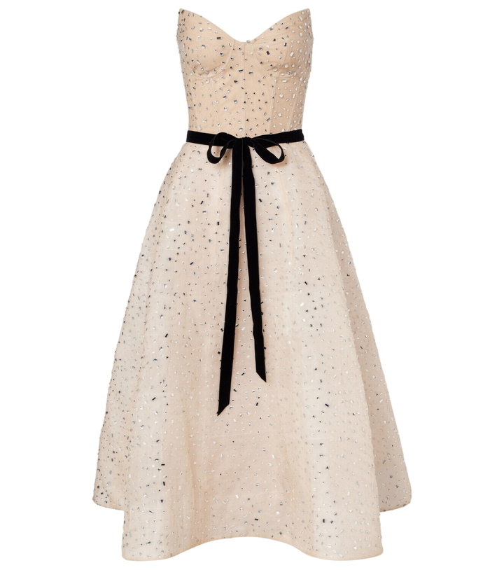 Photo: Monique Lhuillier Belted embellished cocktail dress