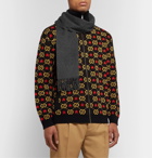 Gucci - Fringed Mélange Wool and Cashmere-Blend Scarf - Gray