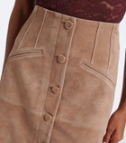 Veronica Beard Callisian suede midi skirt