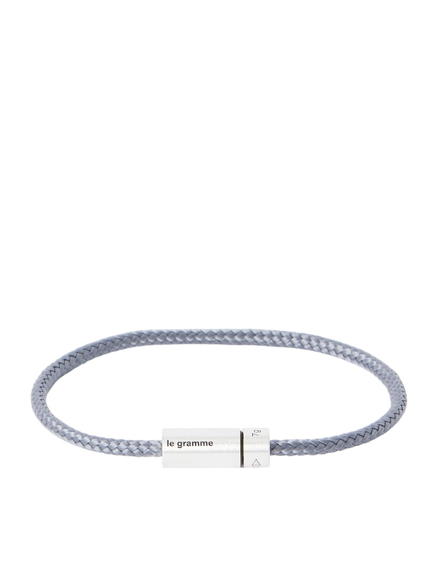 Photo: Le Gramme - 5G Sterling Silver Woven Bracelet - Gray