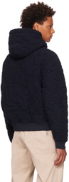 Sky High Farm Workwear Navy Quilted Hoodie