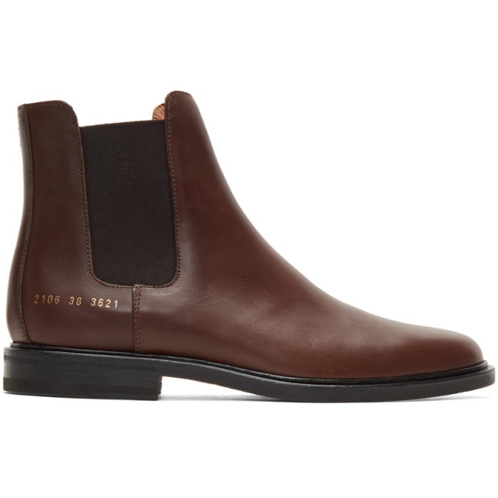 Photo: Common Projects Brown Leather Chelsea Boots 