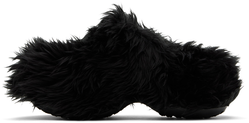 靴 BALENCIAGA CROCS MULE EVA FAKE FUR Balenciaga Black Crocs Edition Fake Fur Mules Balenciaga