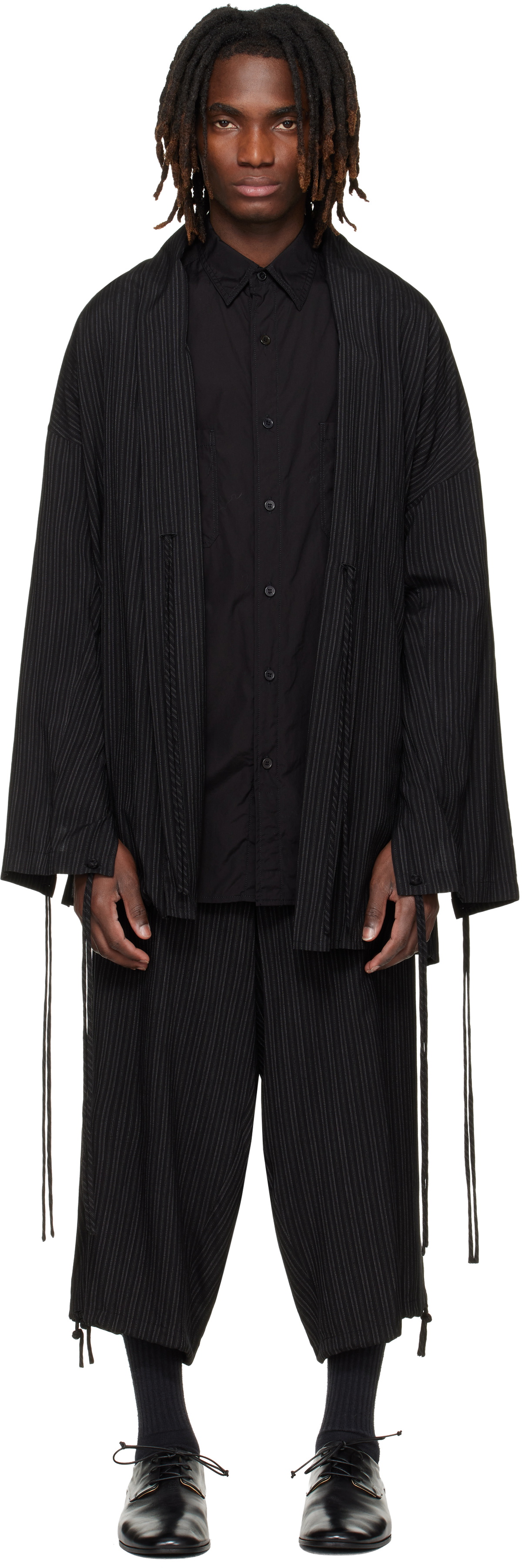 YOHJI YAMAMOTO Black Thin Stripe Jacket