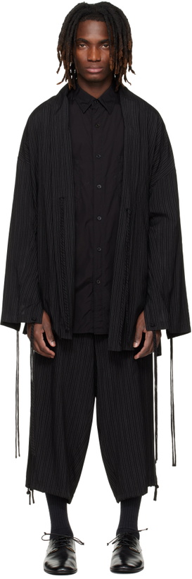 Photo: YOHJI YAMAMOTO Black Thin Stripe Jacket