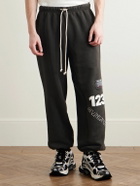 RRR123 - CVA Tapered Logo-Print Embroidered Cotton-Jersey Sweatpants - Black