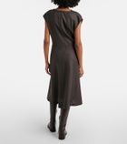 Brunello Cucinelli Draped wool-blend midi dress