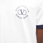 Valentino Men's Logo Ringer T-Shirt in White/Navy/Bordeaux