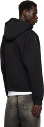 Mugler Black Zipped Sleeves Hoodie