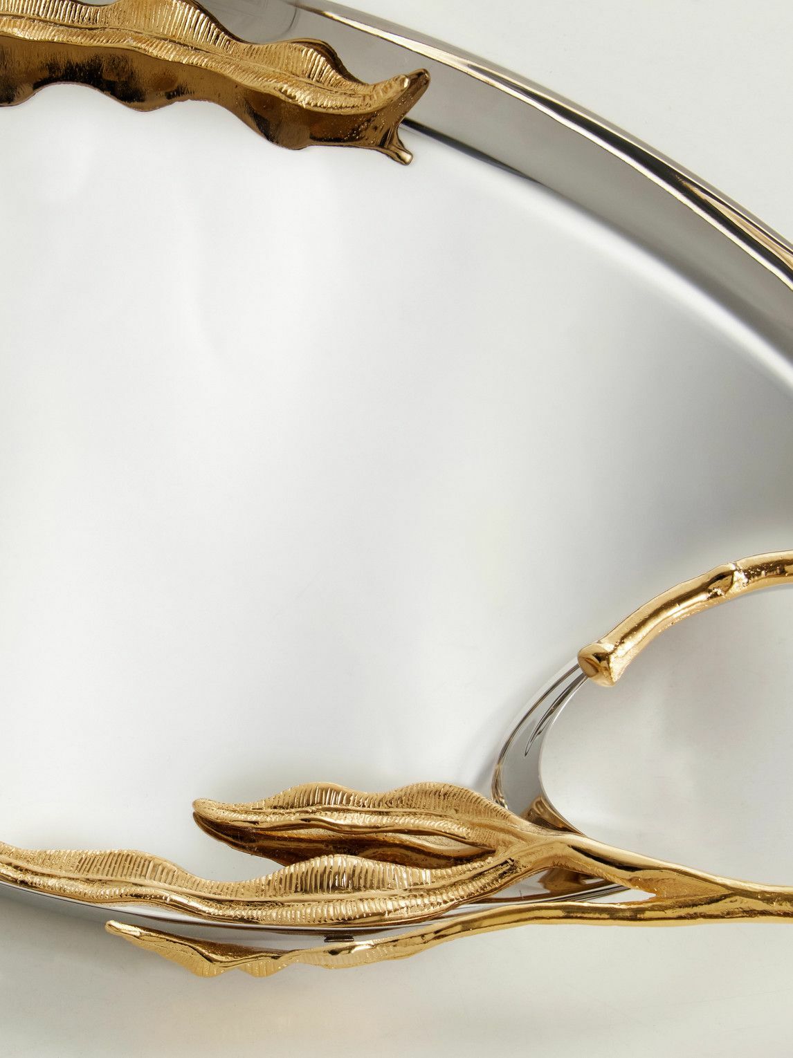 L'Objet - Fern Medium Stainless Steel and Gold-Plated Tray