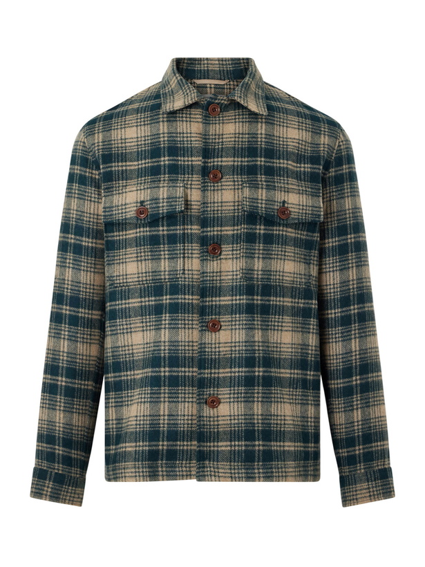 Photo: Hartford - Checked Wool-Blend Overshirt - Green