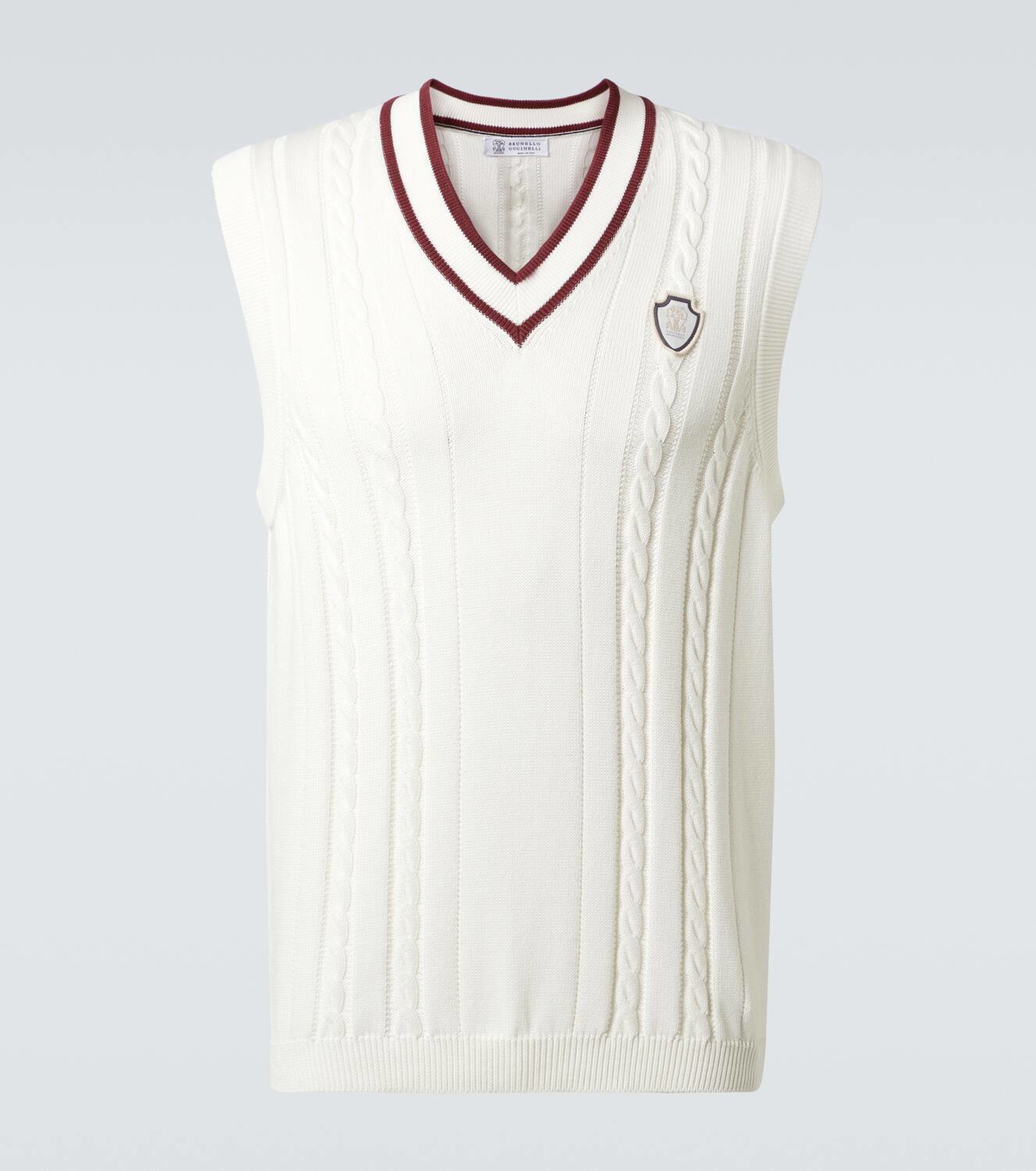 Brunello Cucinelli Cable-knit cotton sweater vest Brunello