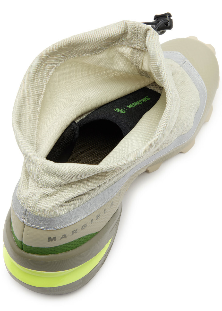 MM6 X Salomon Cross Low Panelled Layered Sneakers Green MM6 MM6 X Salomon Cross Low Panelled Layered Sneakers Green MM6