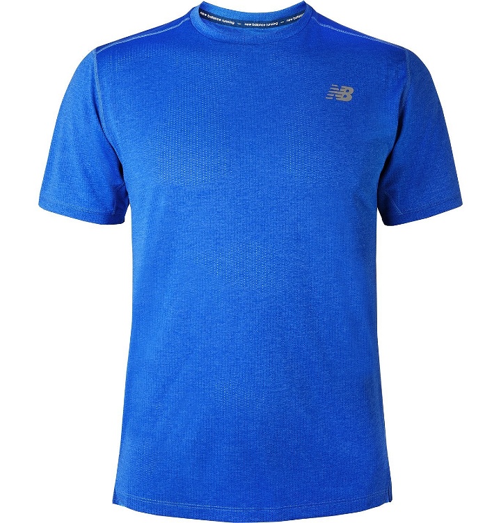 Photo: New Balance - Impact Perforated Stretch-Jersey T-Shirt - Blue