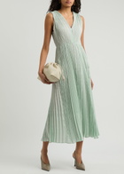 Forte_forte Plissé Woven Midi Dress Light Green