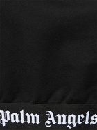 PALM ANGELS - Logo Tape Cotton Crop Hoodie