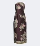 Alémais Josie floral strapless bustier dress