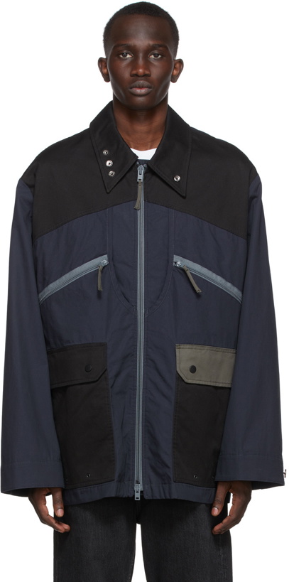 Photo: Acne Studios Black & Navy Casual Cotton Jacket