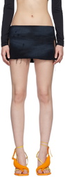 FAL-ASH Black Vented Denim Miniskirt