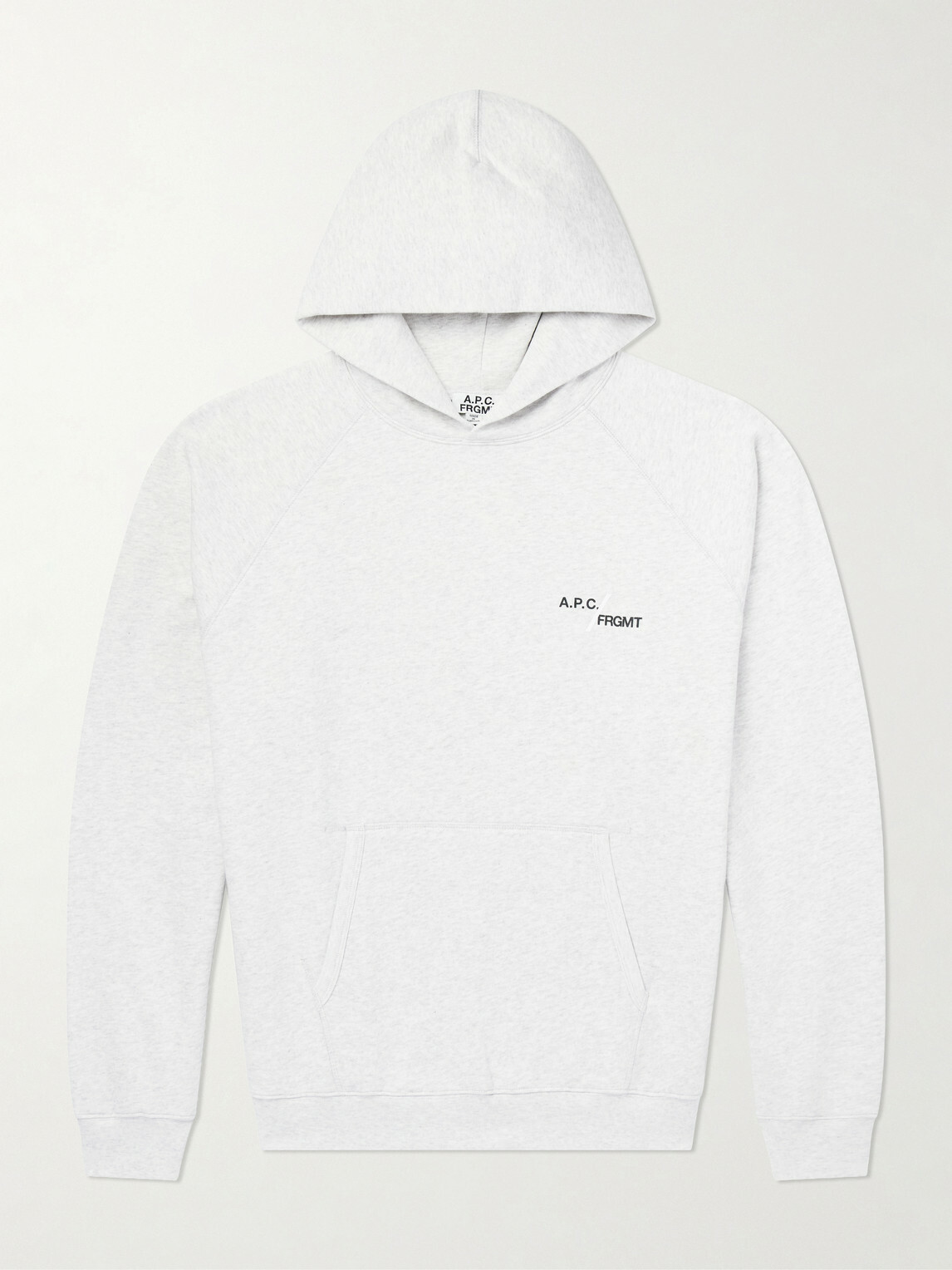 A.P.C. - Fragment Logo-Print Cotton-Jersey Hoodie - Gray
