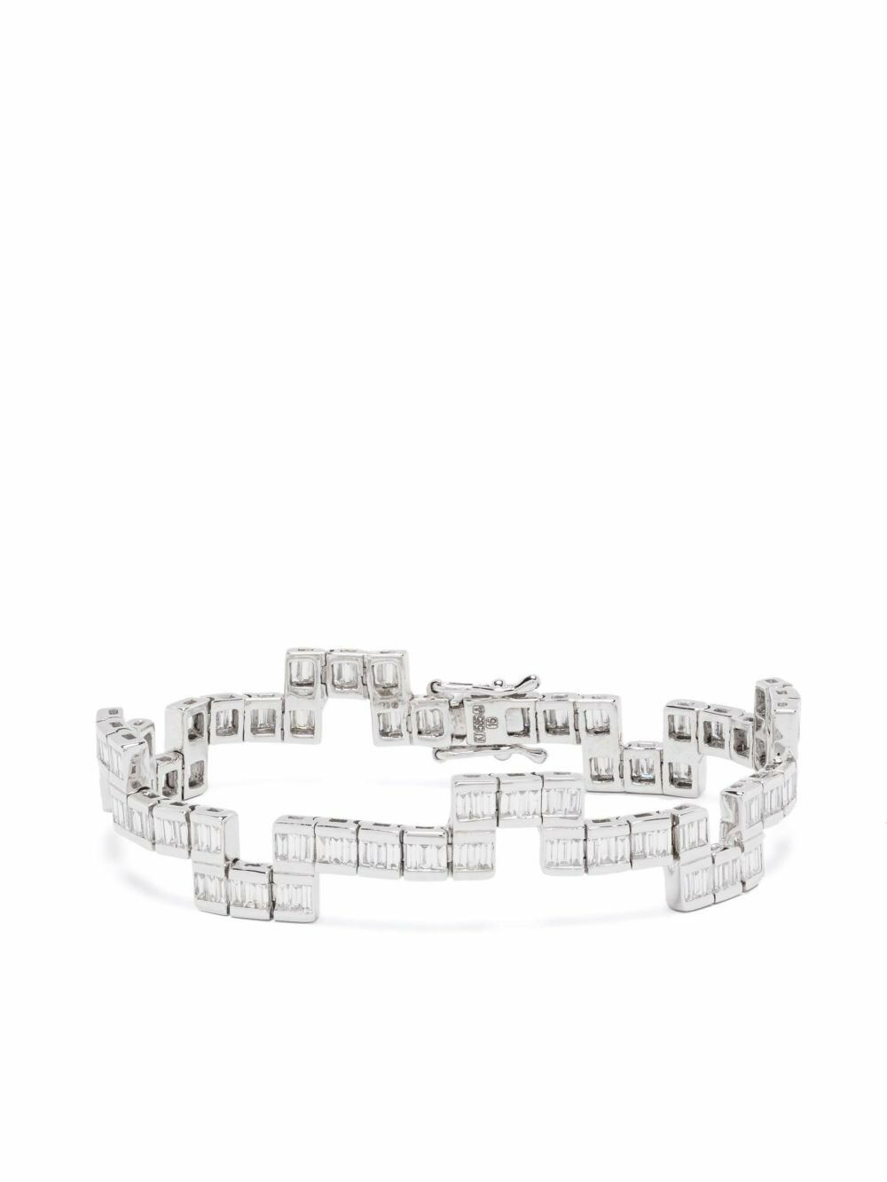 Kolours 14K White Gold Diamod Bracelet