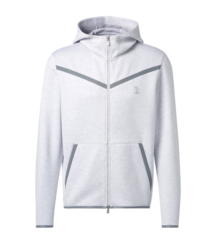 Photo: Brunello Cucinelli Cotton-blend French terry zip-up hoodie