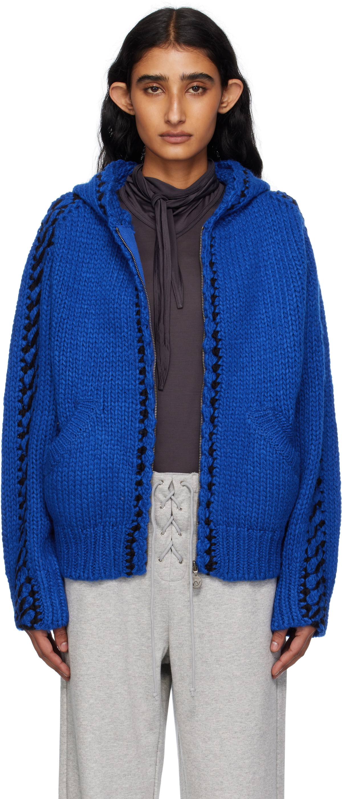 OPEN YY Blue Wide Box Hoodie OPEN YY