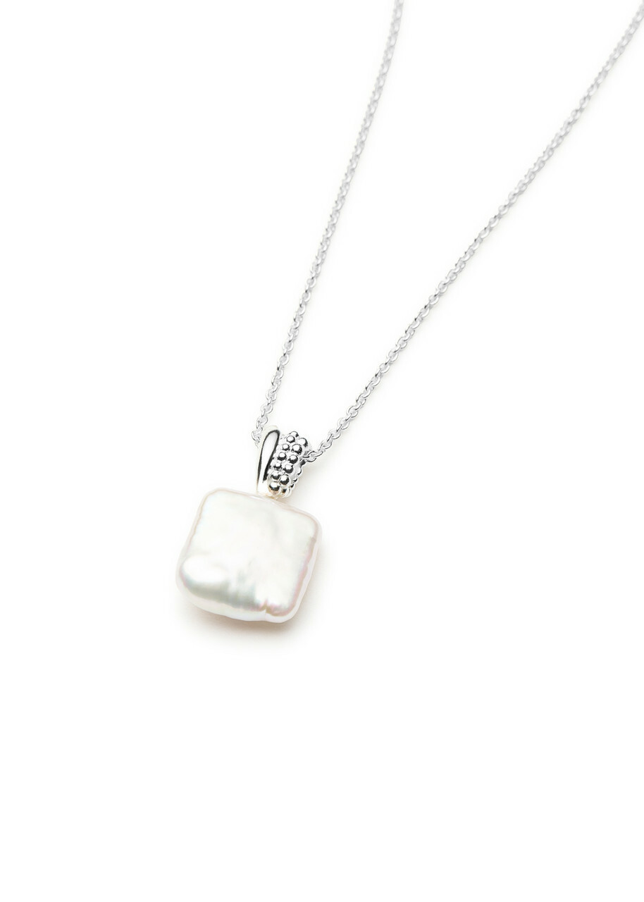Missoma Pearl Baya Square Pendant Silver-plated Necklace - One Size