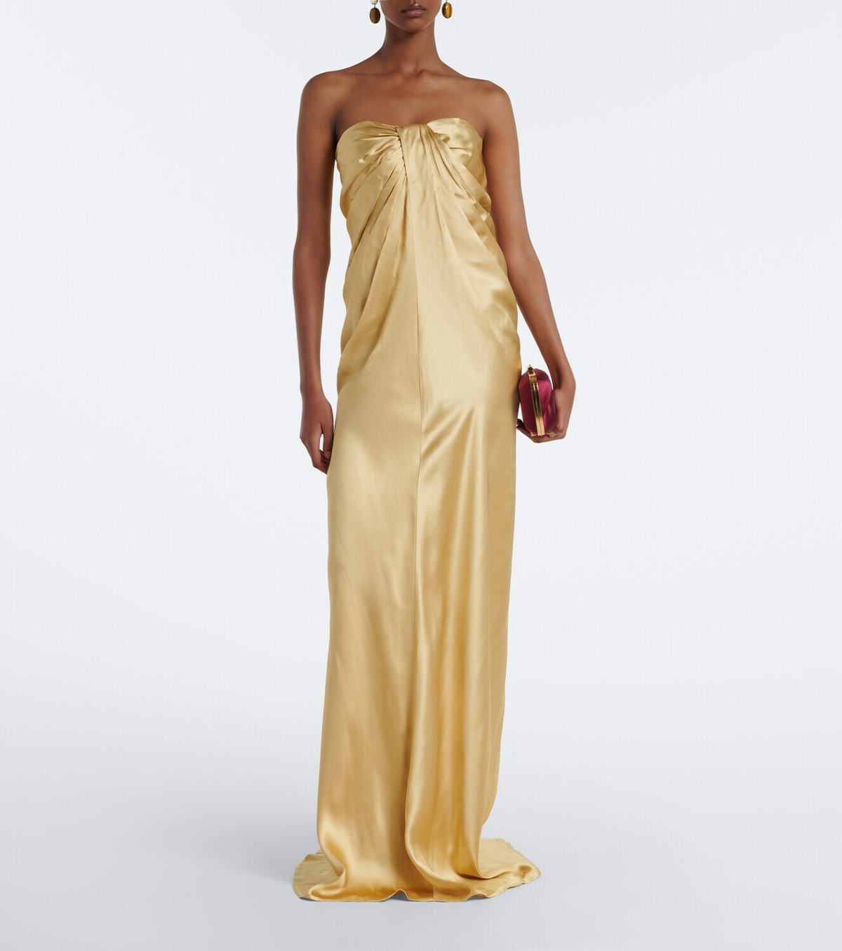 Tove Zenaida gathered satin bustier gown