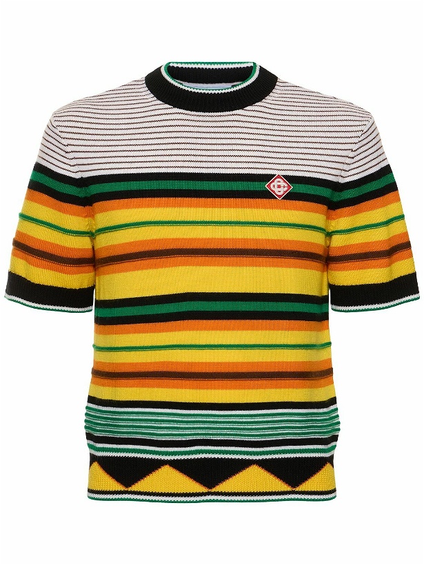 Photo: CASABLANCA - Striped Wool Knit T-shirt