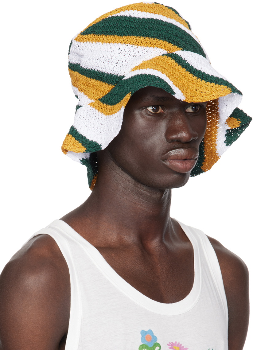 【MARNI】Cotton bucket hat Pop Fields motif Cotton bucket hat with black and white Pop Fields motif | Marni