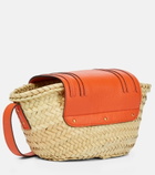 Chloe - Marcie leather-trimmed straw shoulder bag