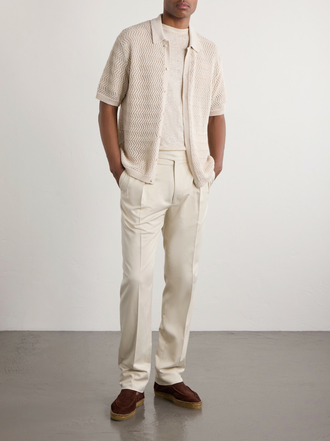 Ralph Lauren Purple label - Linen-Jersey T-Shirt - Neutrals