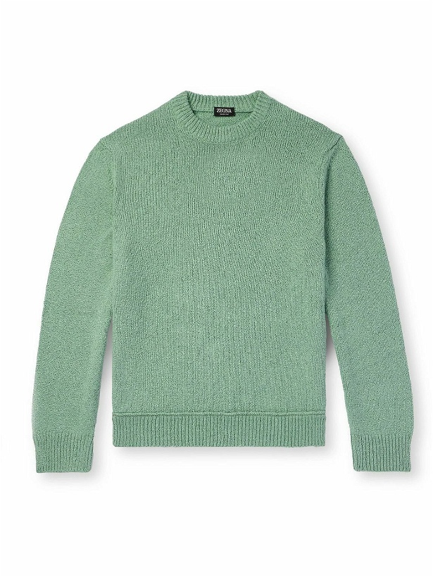 Photo: Zegna - Organic Cotton and Silk-Blend Sweater - Green