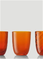 Set of Six Idra Water Glass Orange