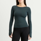 Nike Women's Zenvy Long Sleeve T-Shirt in Seaweed/White