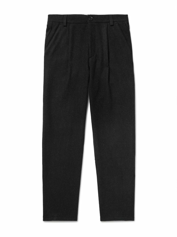 Photo: Oliver Spencer - Morton Straight-Leg Pleated Cotton-Blend Suit Trousers - Black