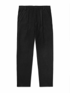 Oliver Spencer - Morton Straight-Leg Pleated Cotton-Blend Suit Trousers - Black