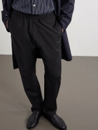 Barena - Riobarbo Straight-Leg Virgin Wool Drawstring Trousers - Black
