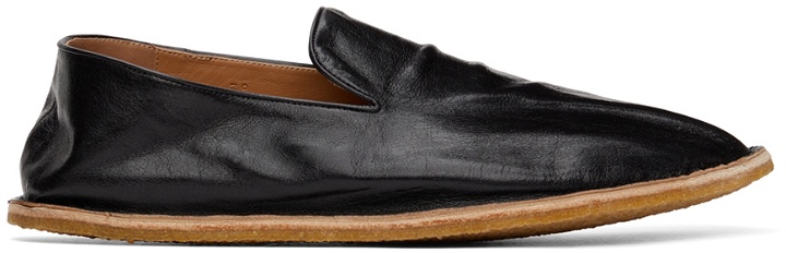 Photo: Dries Van Noten Black Crinkled Leather Loafers