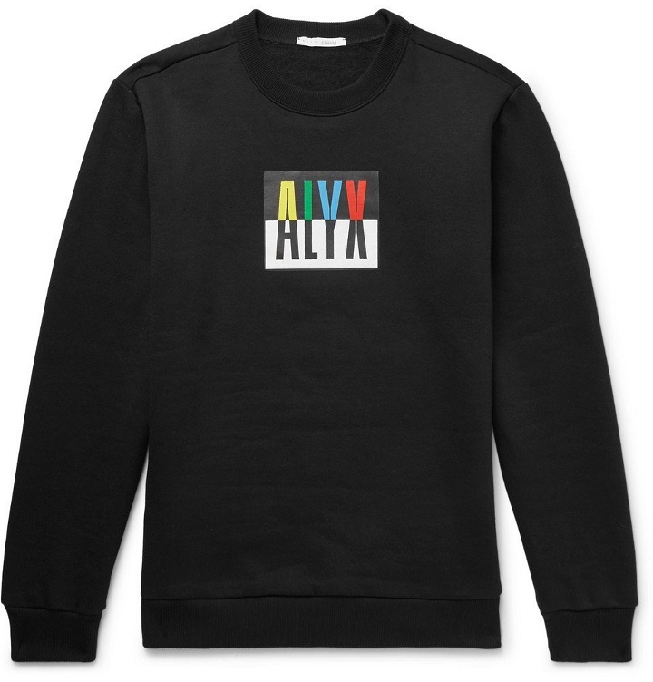 Photo: 1017 ALYX 9SM - Printed Fleece-Back Cotton-Blend Jersey Sweatshirt - Men - Black