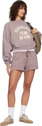 Fear of God ESSENTIALS Purple Campus 90's Cropped Raglan Sweatshirt