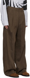 Dries Van Noten Brown Striped Trousers