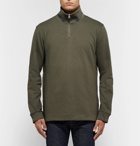 A.P.C. - Jerry Cotton-Blend Jersey Half-Zip Sweater - Men - Army green