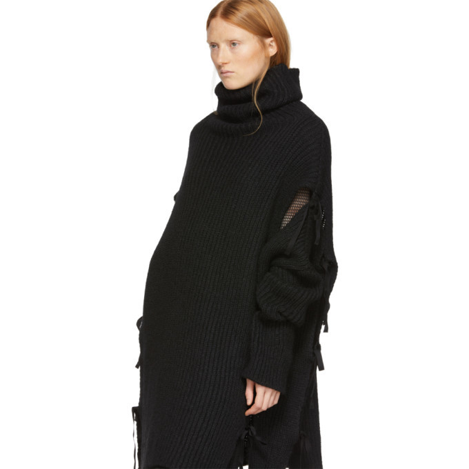 Ann Demeulemeester Black Wool Knitted Turtleneck Ann Demeulemeester