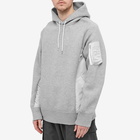 Sacai Men's MA-1 Hoody in Light Grey/Light Grey